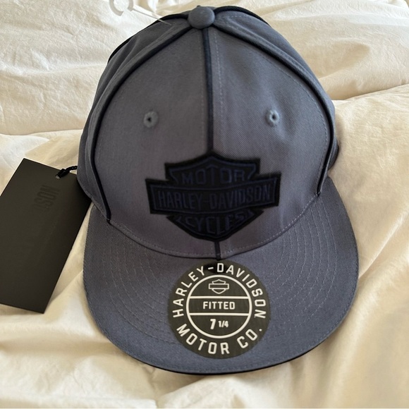 New Harley Davidson Bar & Shield Fitted Hat blue size M - Picture 3 of 8